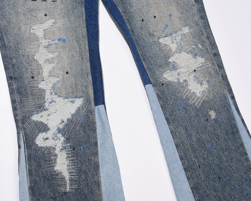 "Wavy" Flared Denim